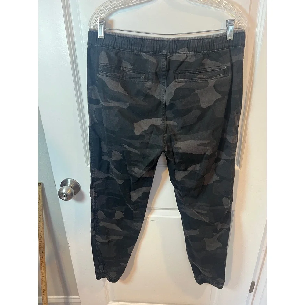 Plugg Mens Jogger Pants Camouflage Black Size M